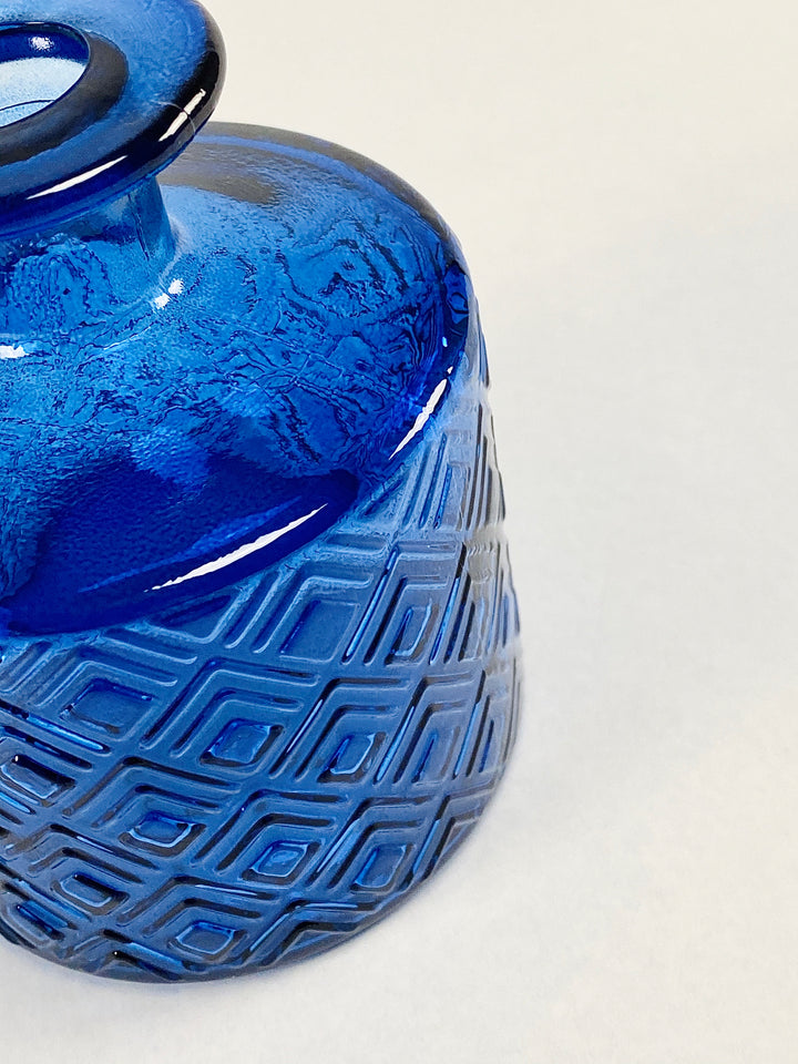 Vaasje in gerecycled glas, blauw