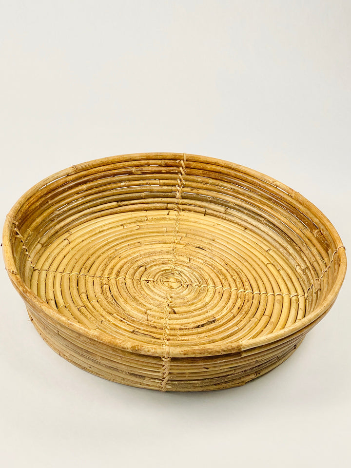 Rond rotan dienblad